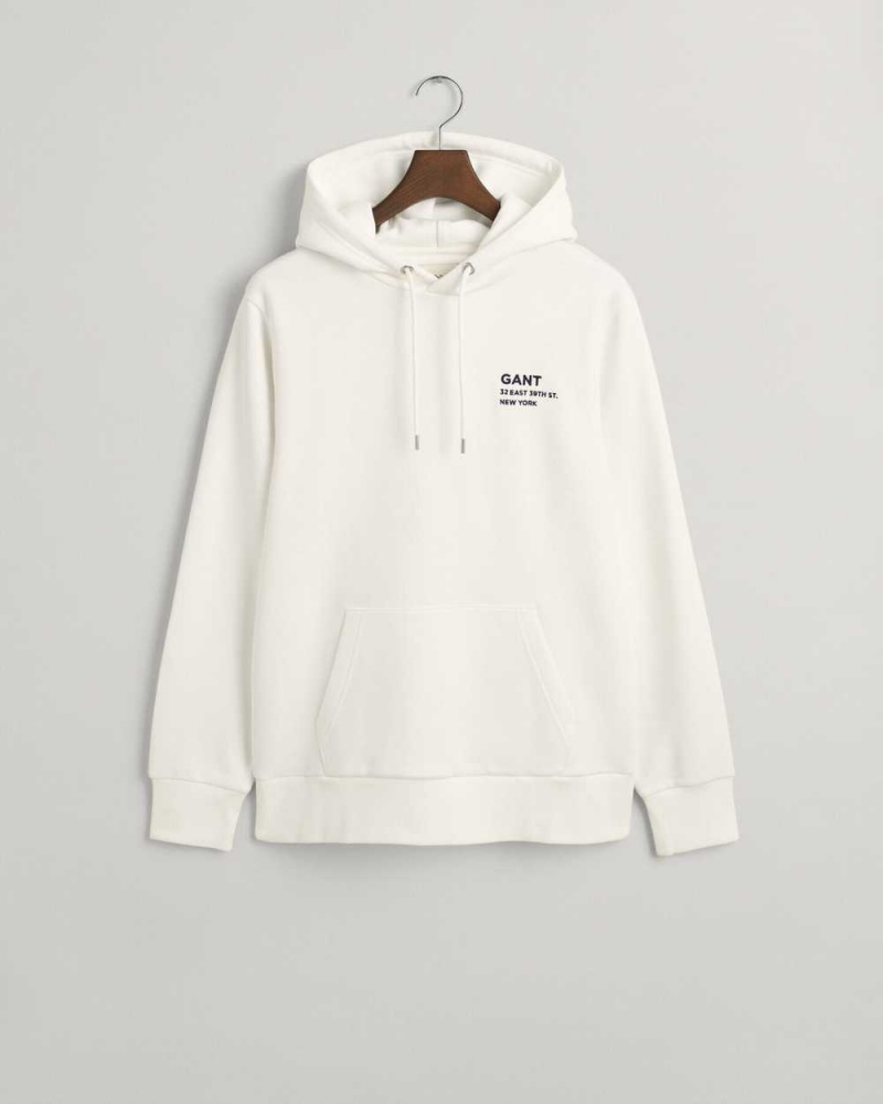 Gant Small GANT Graphic Men's Hoodie Beige White | BRGIN-3856