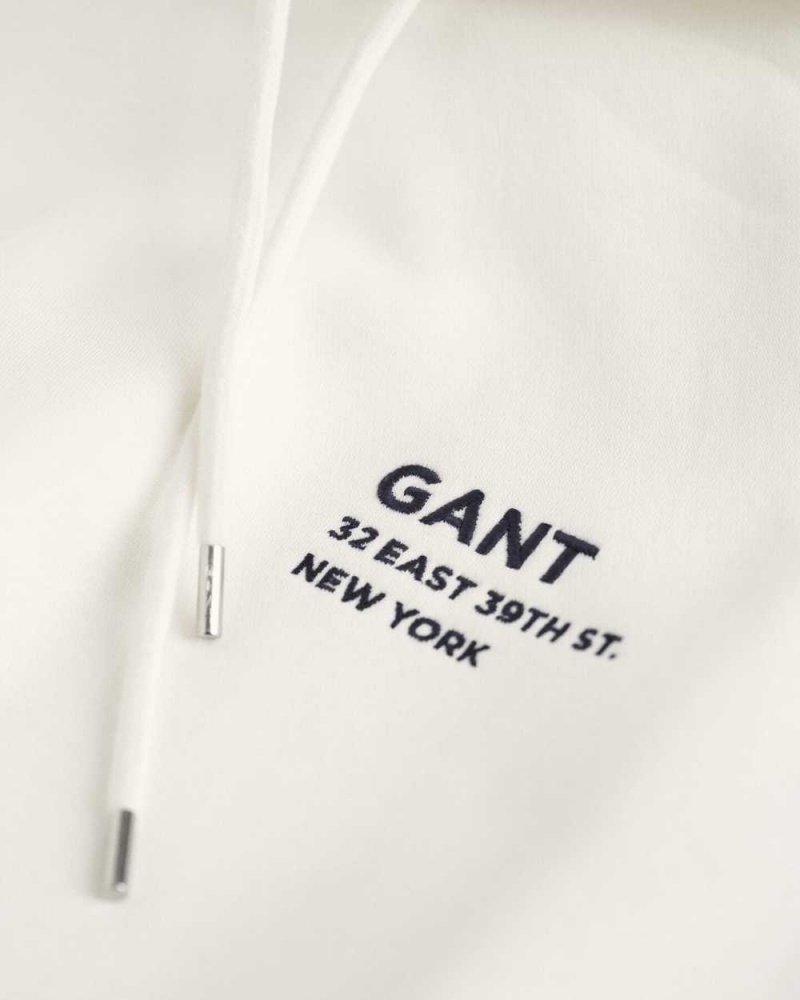 Gant Small GANT Graphic Men's Hoodie Beige White | BRGIN-3856