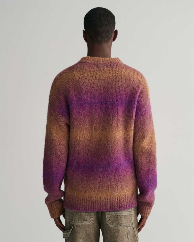 Gant Soft Wool Ombré Crew Neck Men's Sweater Lilac | GWTDL-1965