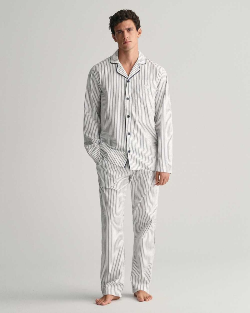 Gant Striped Gift Box Men's Pajamas Beige White | RUEVX-8904