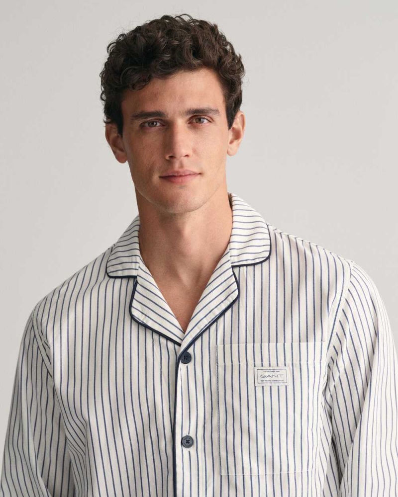 Gant Striped Gift Box Men's Pajamas Beige White | RUEVX-8904