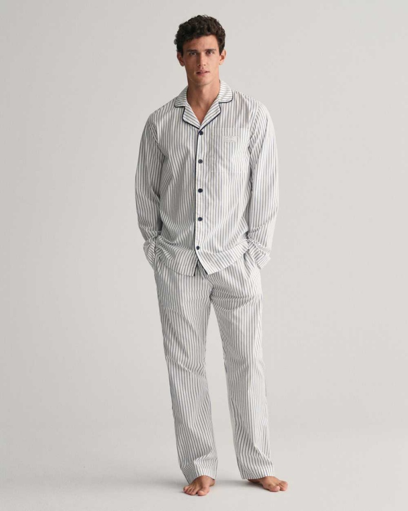 Gant Striped Gift Box Men's Pajamas Beige White | RUEVX-8904