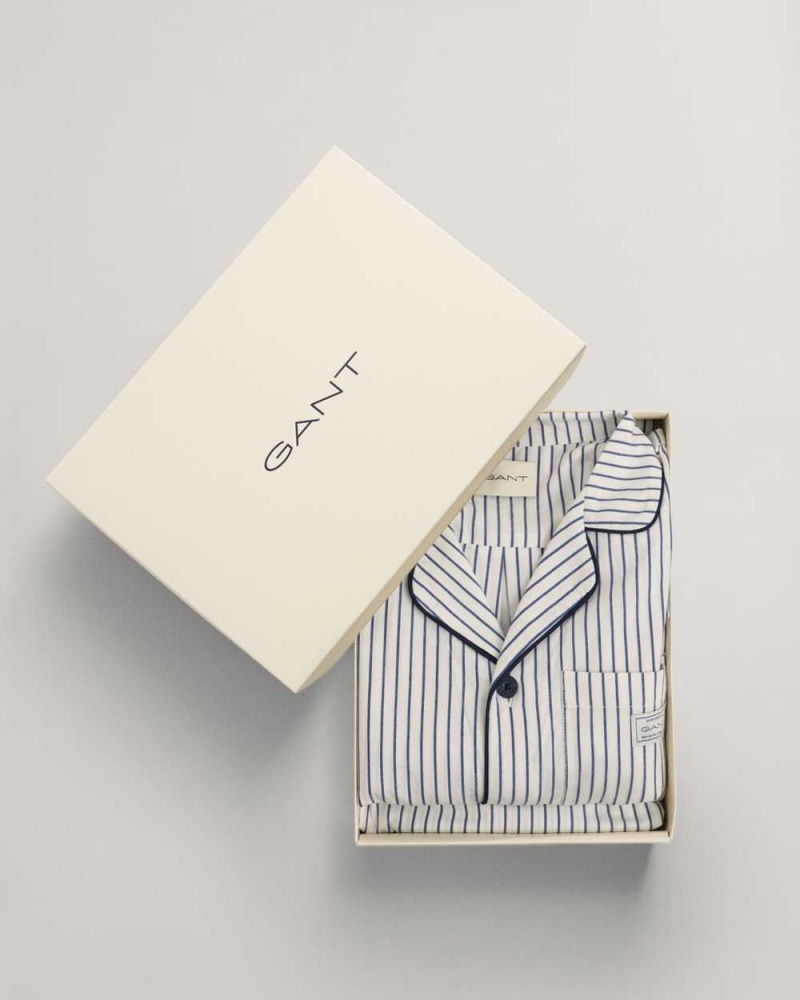 Gant Striped Gift Box Men's Pajamas Beige White | RUEVX-8904