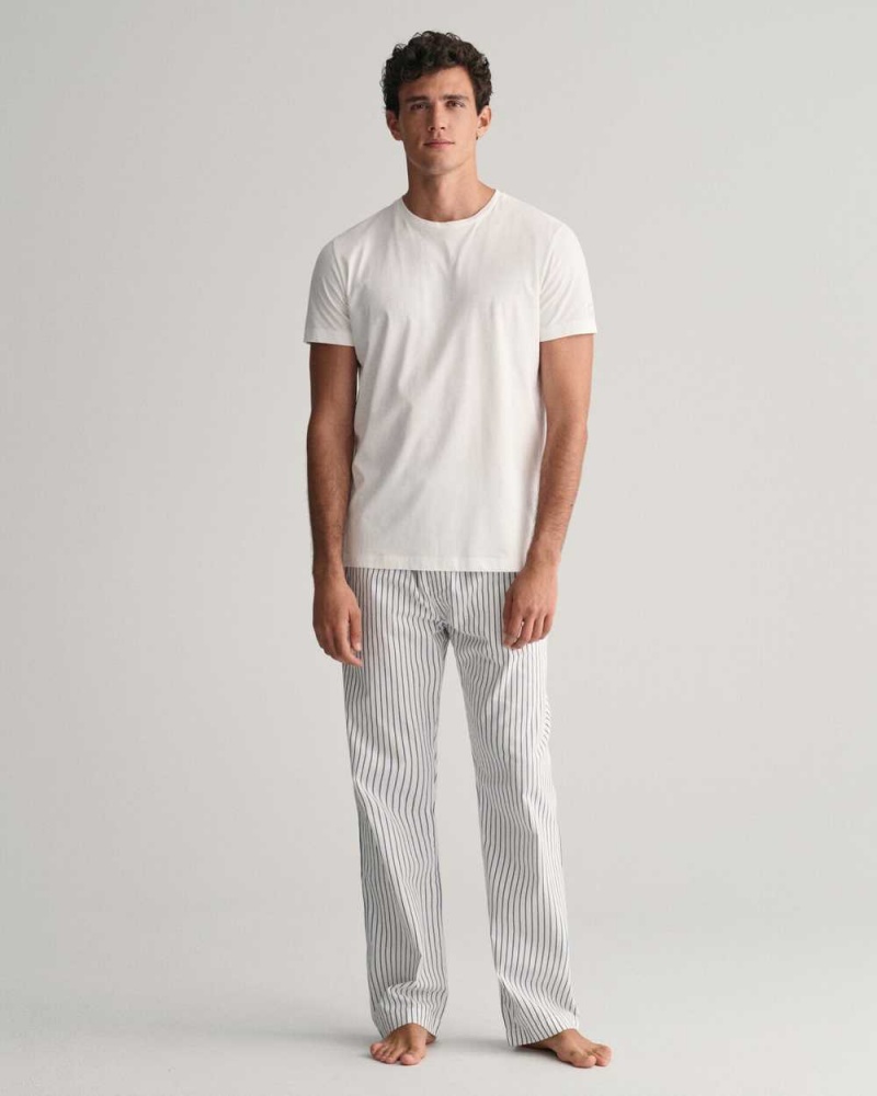 Gant Striped Gift Box Men's Pajamas Beige White | OUMPB-3584