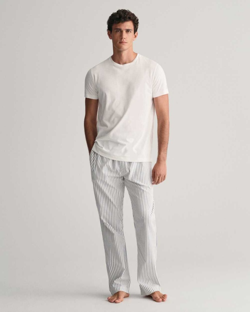 Gant Striped Gift Box Men's Pajamas Beige White | OUMPB-3584