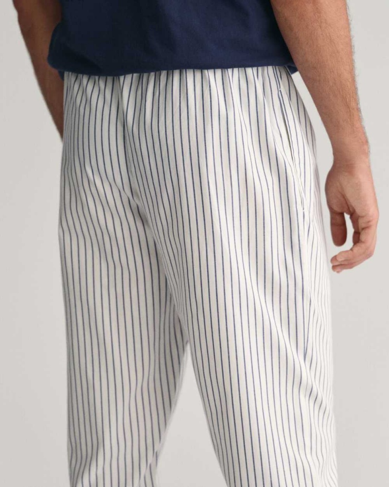 Gant Striped Men's Pajamas Beige White | EQKGR-7254