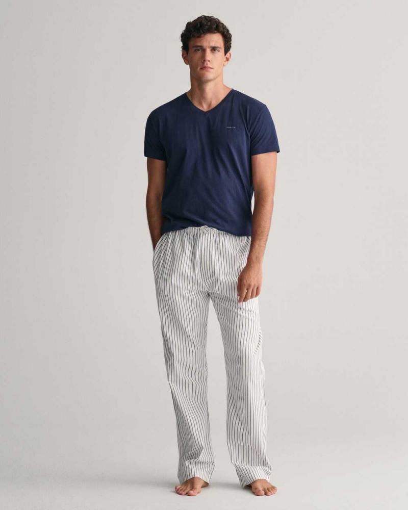 Gant Striped Men's Pajamas Beige White | EQKGR-7254