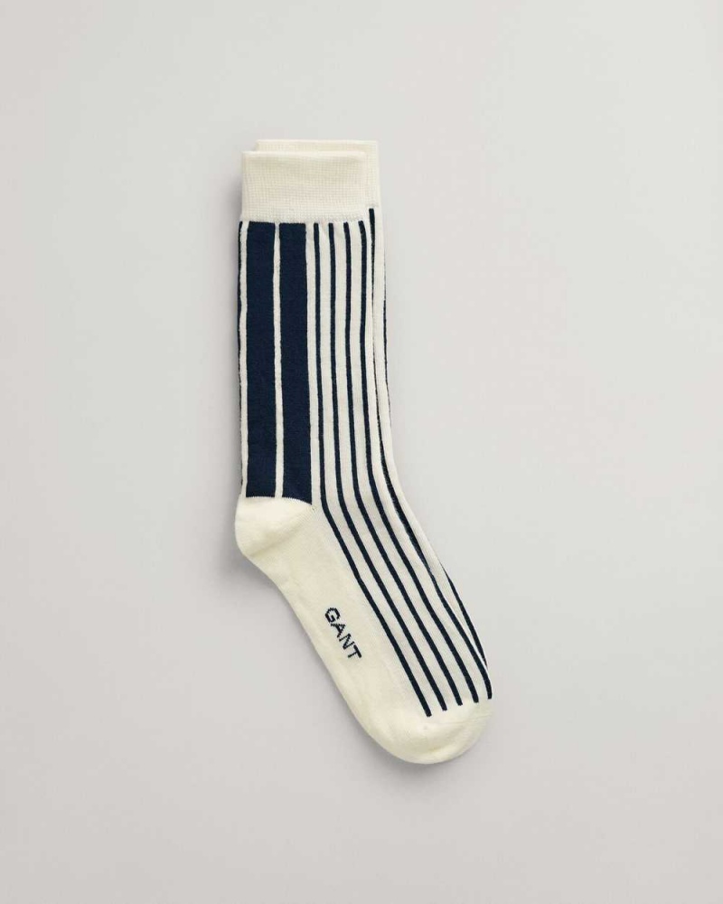 Gant Striped Women\'s Socks Cream | QVMAR-5839