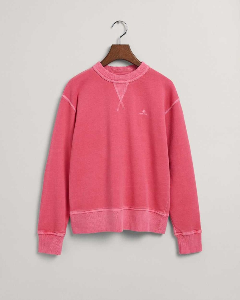 Gant Sunfaded Crew Neck Women's Sweatshirts Magenta Pink | CDGKQ-2457