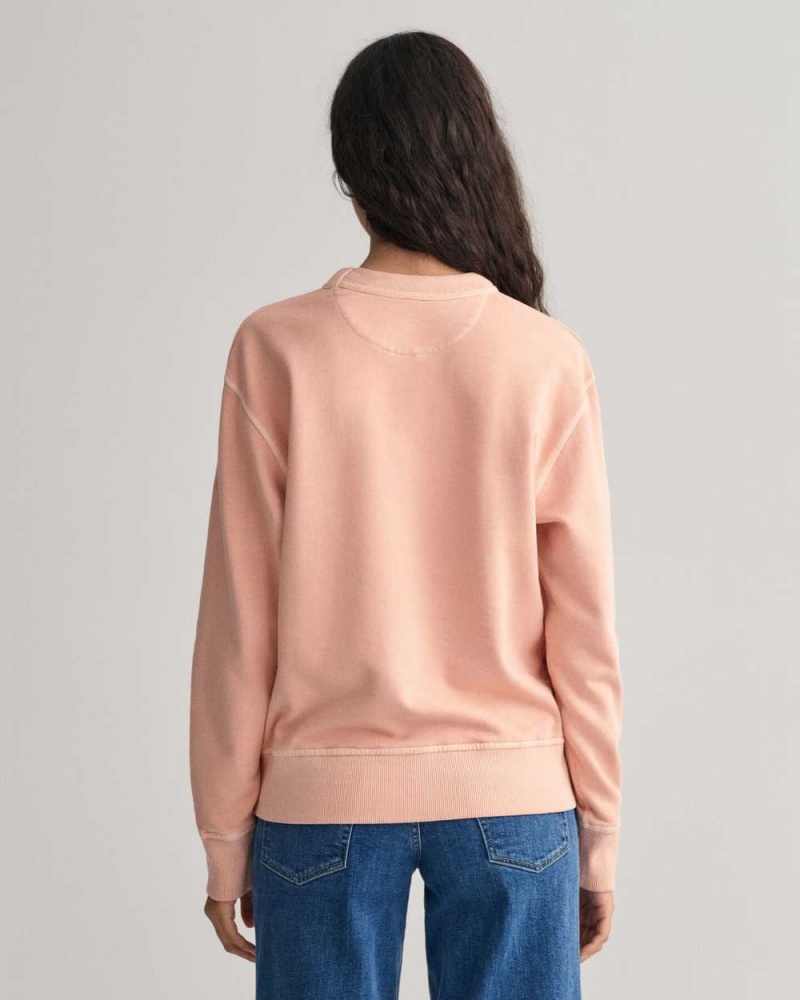 Gant Sunfaded Crew Neck Women's Sweatshirts Guava Orange | WHJDC-0267