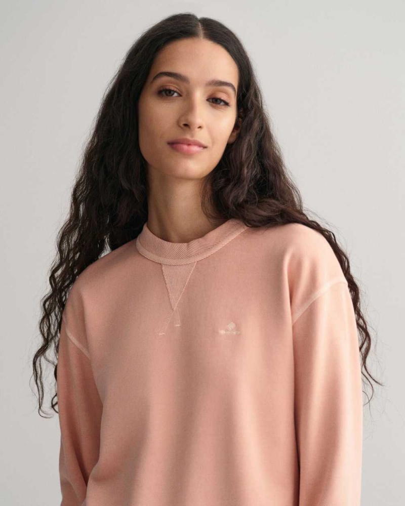 Gant Sunfaded Crew Neck Women's Sweatshirts Guava Orange | WHJDC-0267