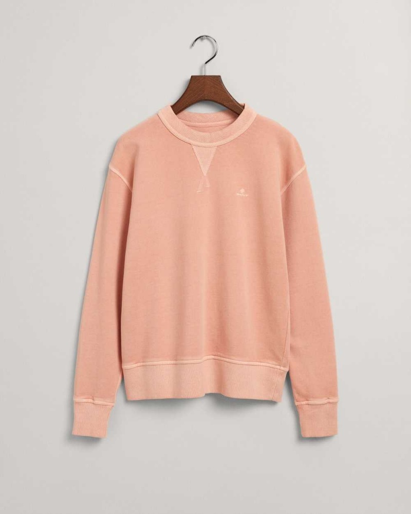 Gant Sunfaded Crew Neck Women's Sweatshirts Guava Orange | WHJDC-0267