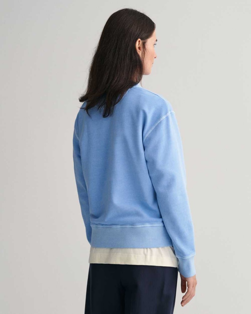 Gant Sunfaded Crew Neck Women's Sweatshirts Gentle Blue | OJWDF-5748