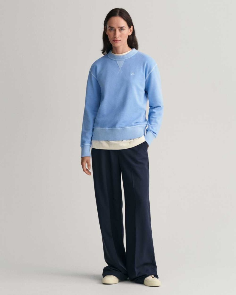 Gant Sunfaded Crew Neck Women's Sweatshirts Gentle Blue | OJWDF-5748