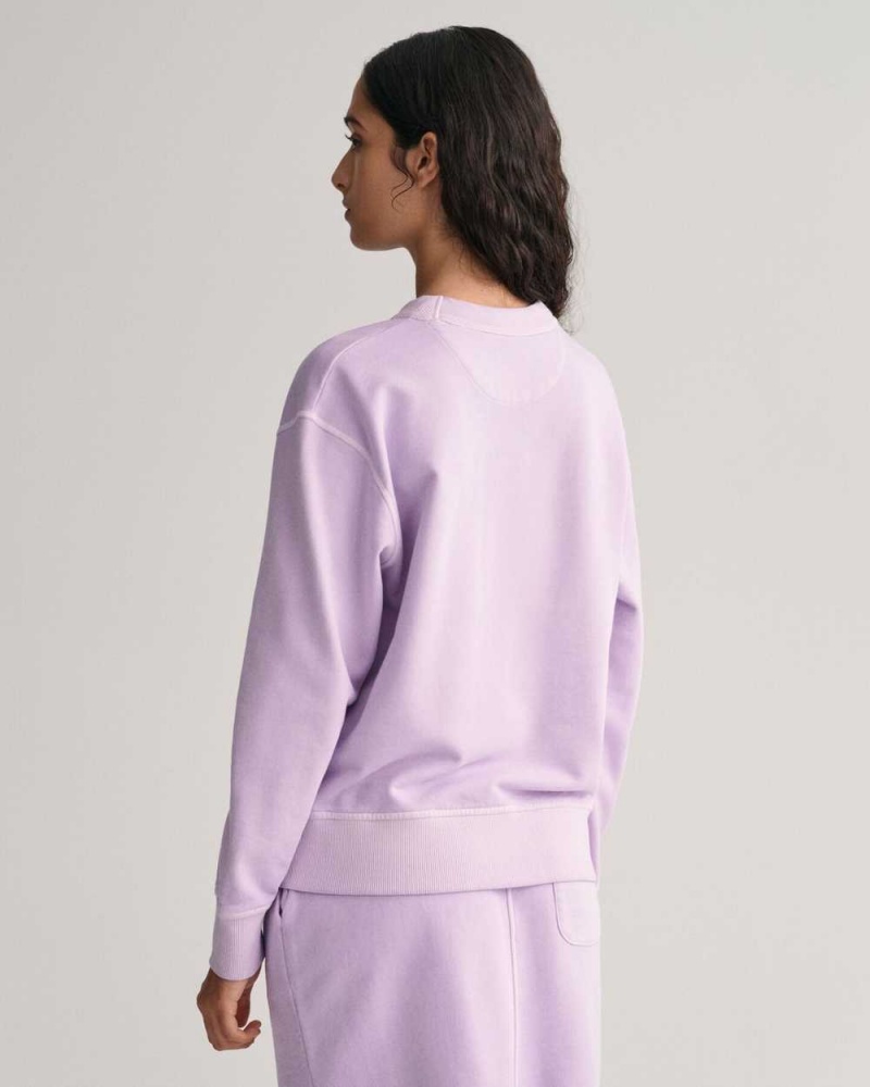 Gant Sunfaded Crew Neck Women's Sweatshirts Soothing Lilac | HDYUF-1723