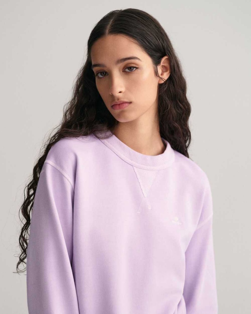 Gant Sunfaded Crew Neck Women's Sweatshirts Soothing Lilac | HDYUF-1723