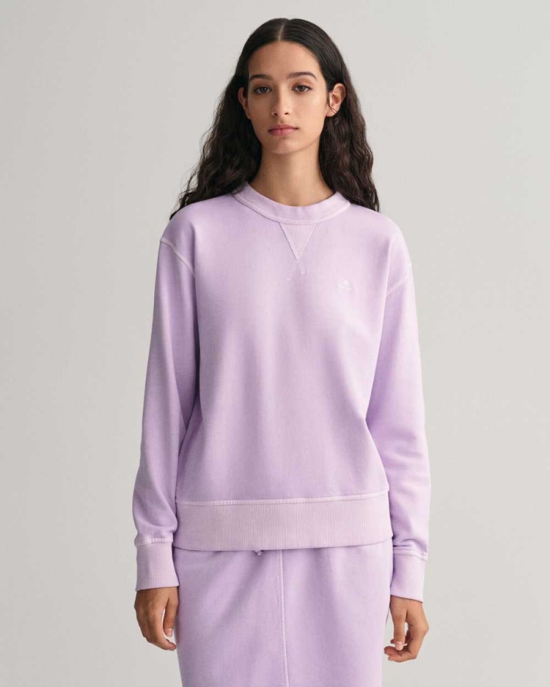 Gant Sunfaded Crew Neck Women\'s Sweatshirts Soothing Lilac | HDYUF-1723