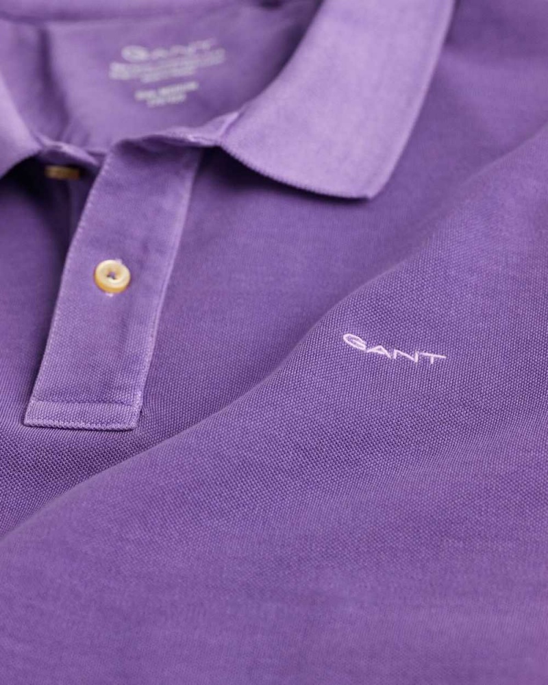 Gant Sunfaded Piqué Men's Polo Shirt Dark Violet | XRVSK-5196