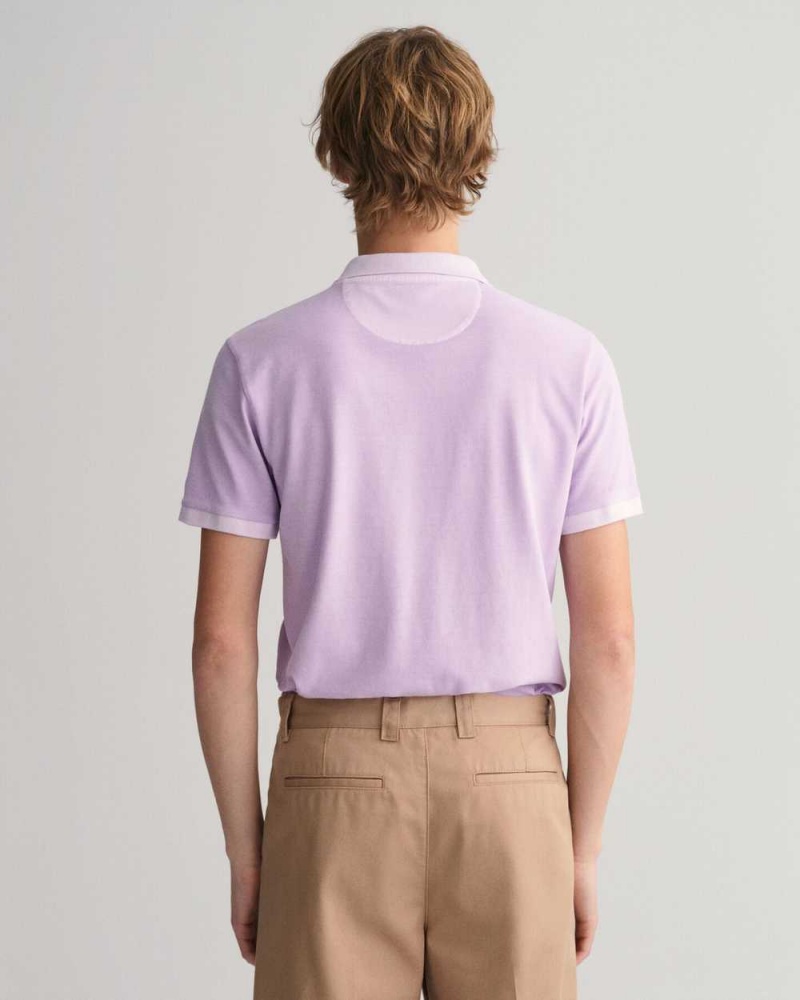 Gant Sunfaded Piqué Men's Polo Shirt Soothing Lilac | CLPFH-2670