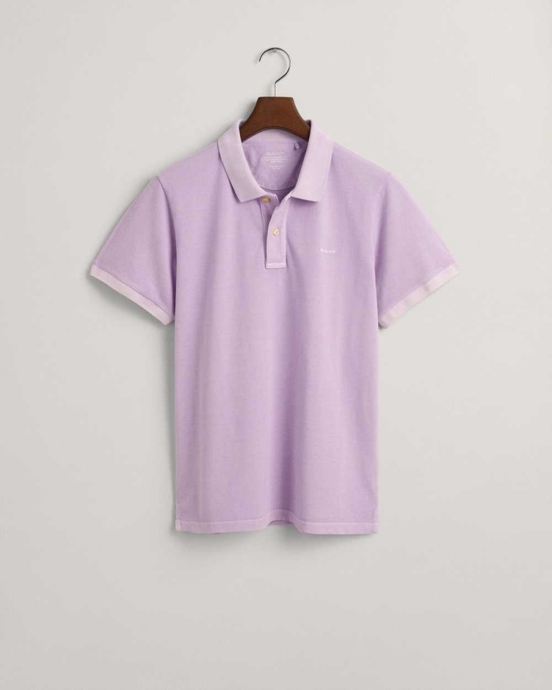 Gant Sunfaded Piqué Men's Polo Shirt Soothing Lilac | CLPFH-2670