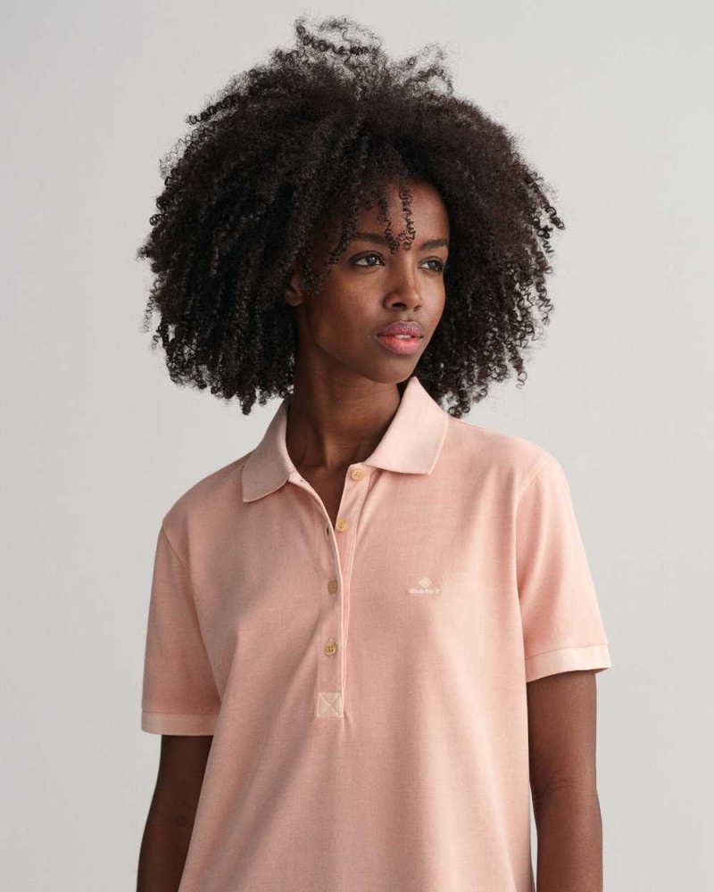 Gant Sunfaded Piqué Polo Women's Dress Guava Orange | LWZFG-8264