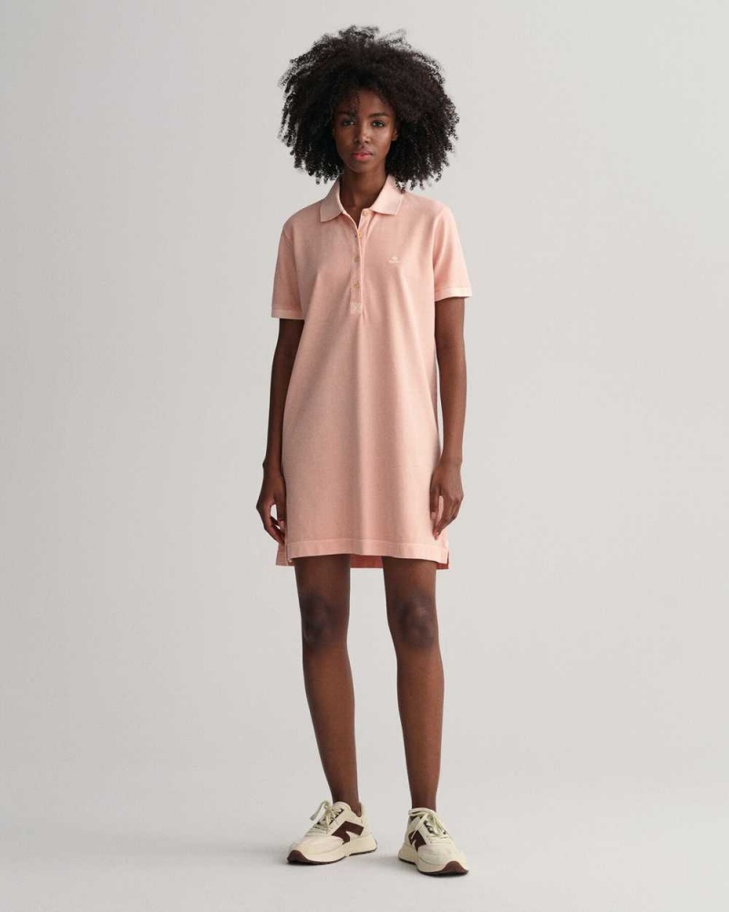 Gant Sunfaded Piqué Polo Women's Dress Guava Orange | LWZFG-8264