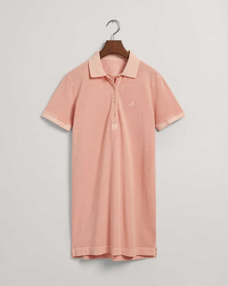 Gant Sunfaded Piqué Polo Women's Dress Guava Orange | LWZFG-8264