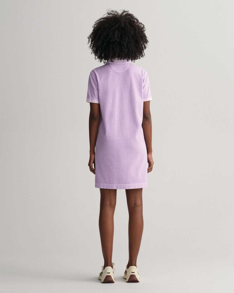 Gant Sunfaded Piqué Polo Women's Dress Soothing Lilac | HTSFC-9514