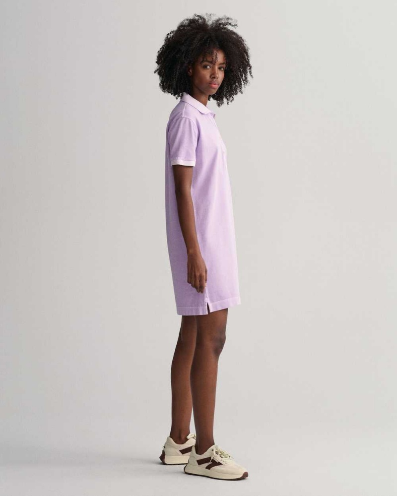 Gant Sunfaded Piqué Polo Women's Dress Soothing Lilac | HTSFC-9514