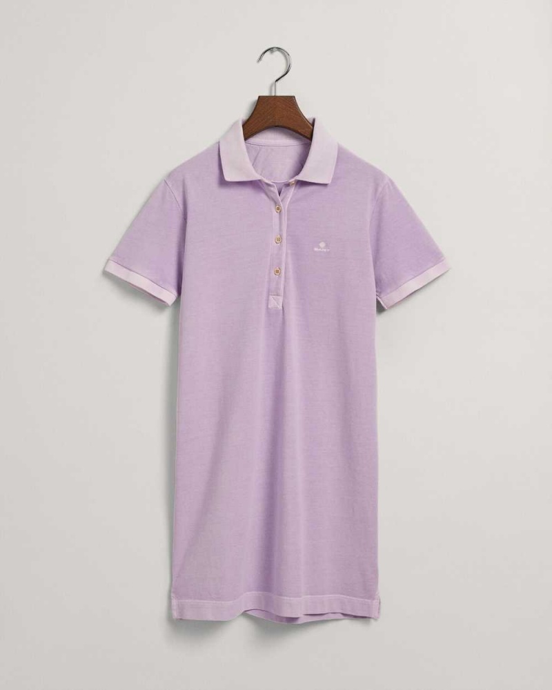 Gant Sunfaded Piqué Polo Women's Dress Soothing Lilac | HTSFC-9514