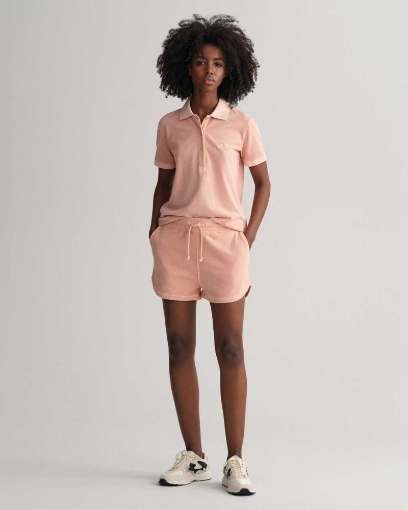 Gant Sunfaded Piqué Women's Polo Shirt Guava Orange | LKTOU-6147