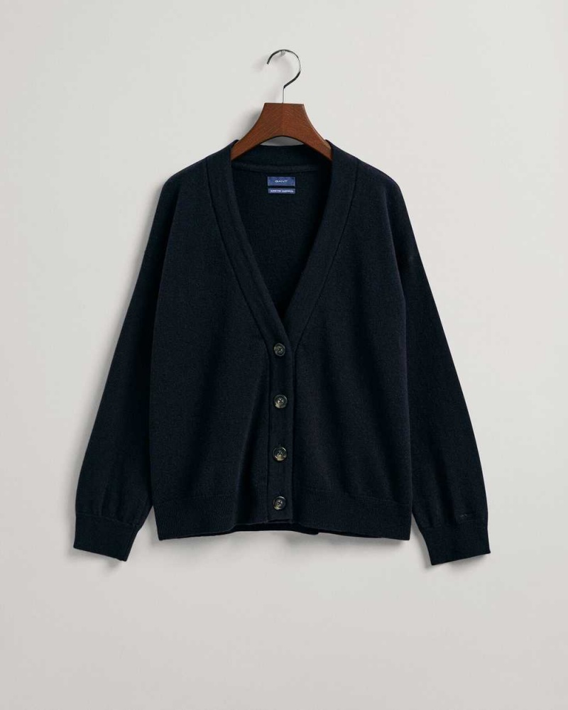 Gant Super Fine Lambswool Women's Cardigan Evening Blue | CSQMX-0572