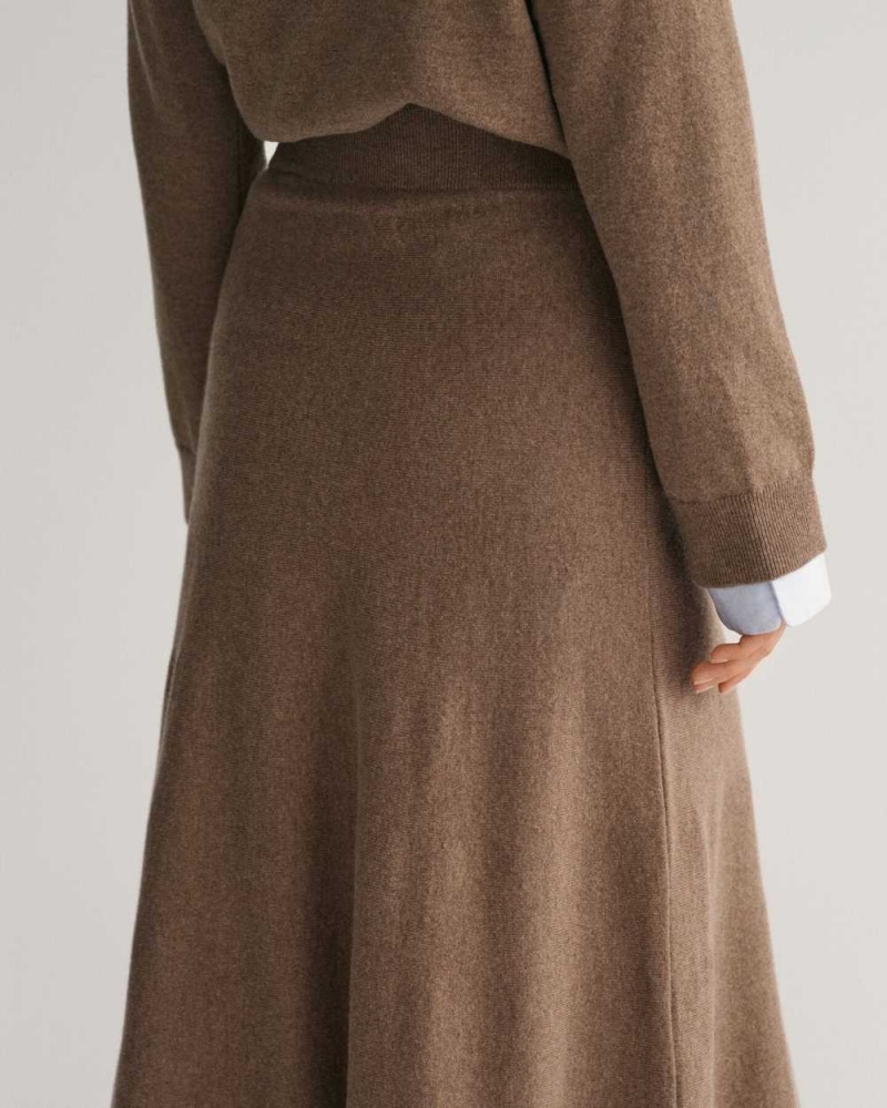 Gant Super Fine Lambswool Women's Skirts Mole Brown | MDGRX-8561