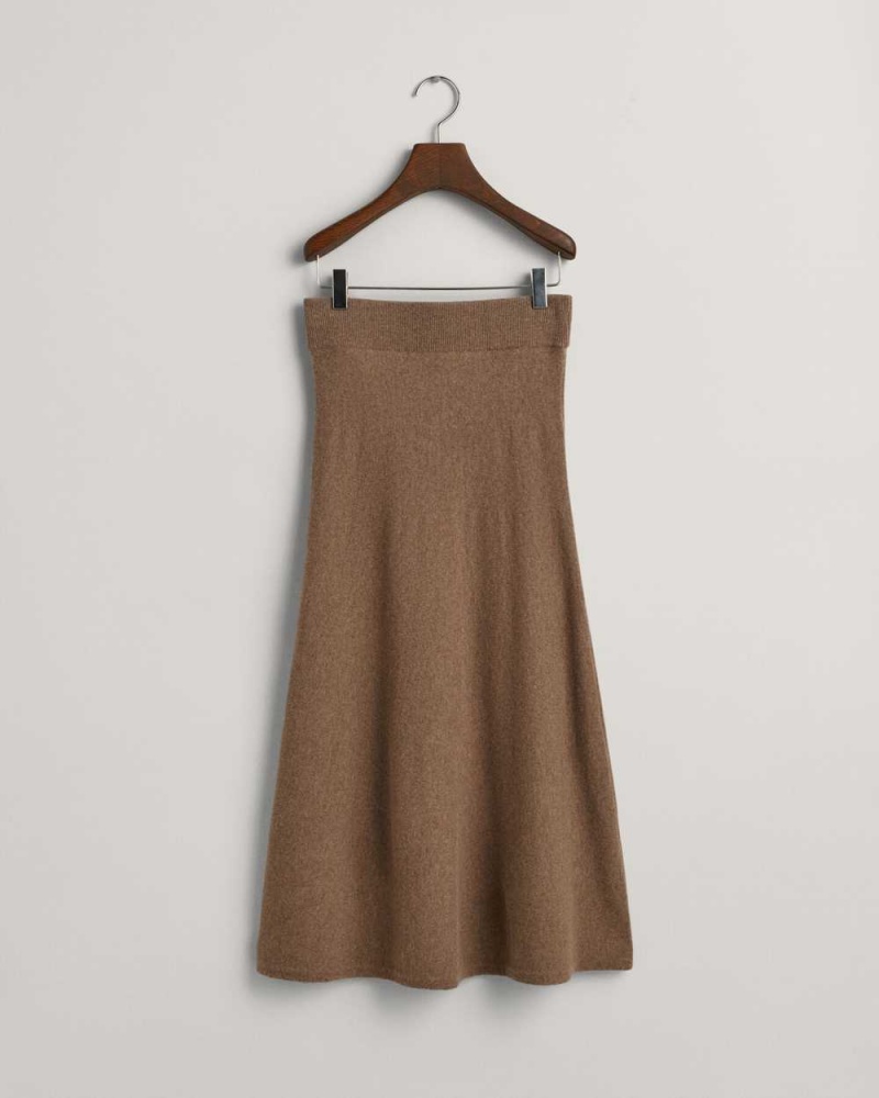 Gant Super Fine Lambswool Women's Skirts Mole Brown | MDGRX-8561