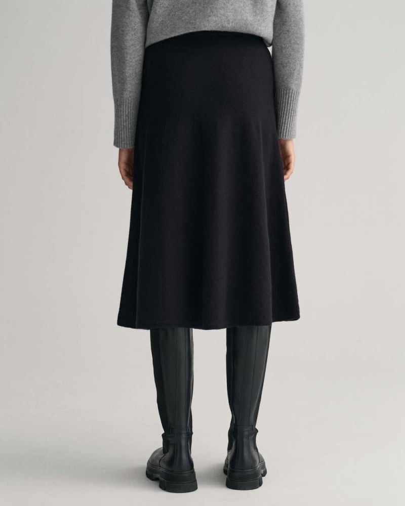 Gant Super Fine Lambswool Women's Skirts Black | JCPNA-4015