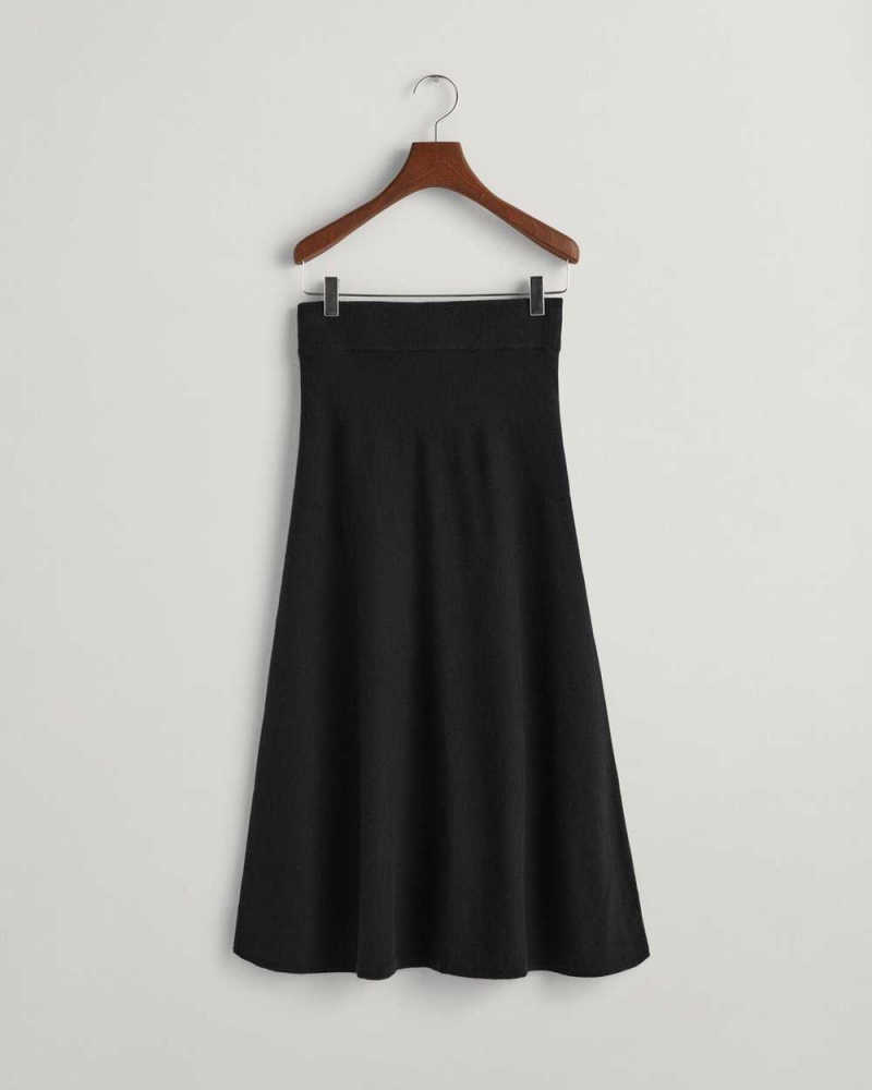 Gant Super Fine Lambswool Women's Skirts Black | JCPNA-4015