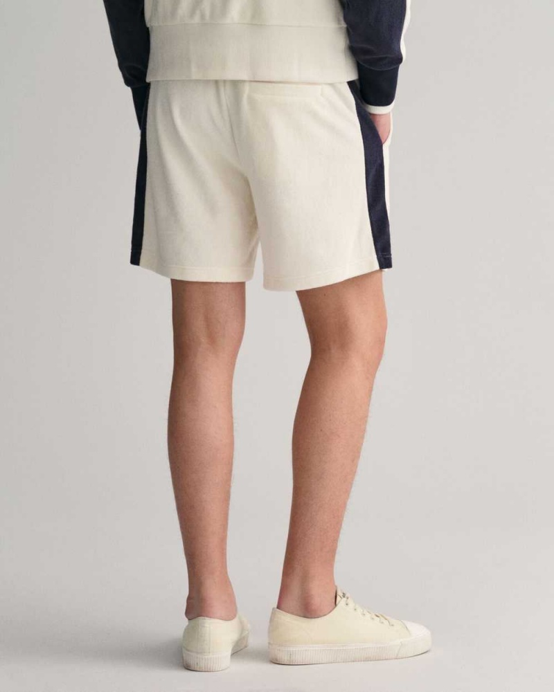 Gant Terry Cloth Men's Shorts Beige White | MBYVU-9402