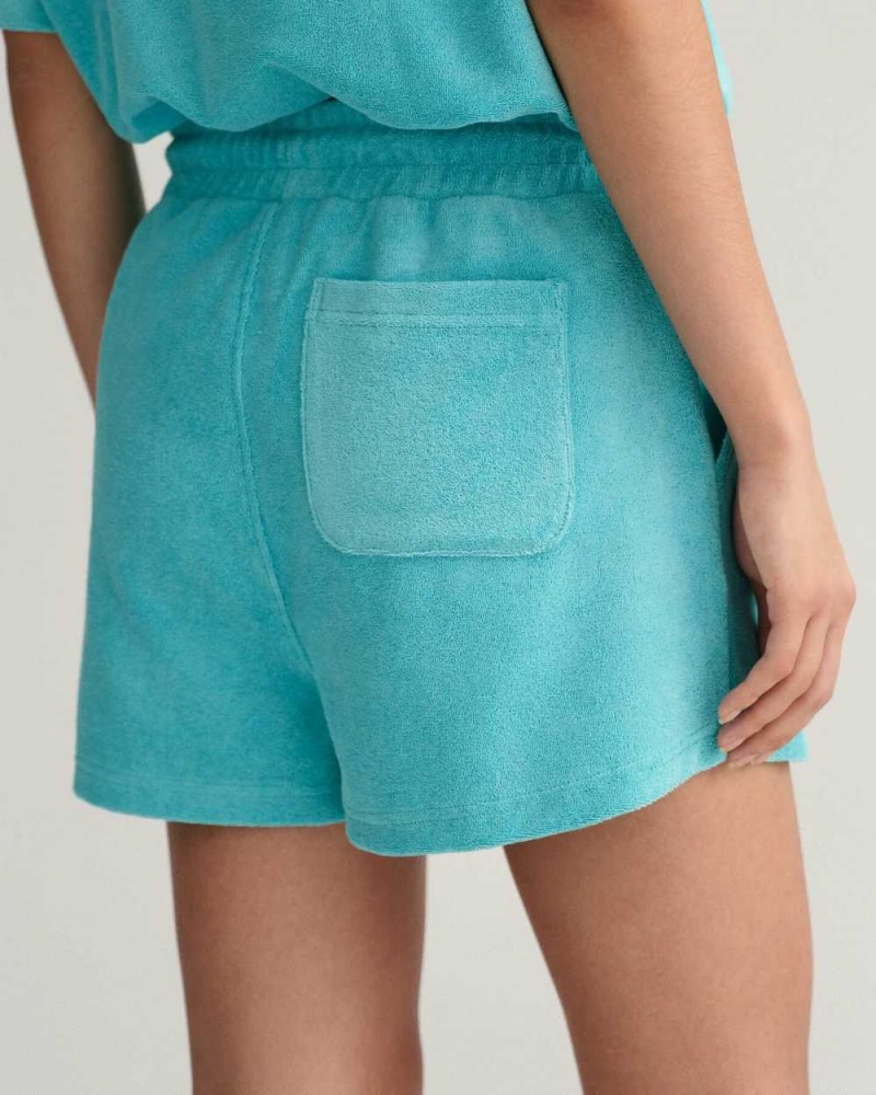 Gant Terry Cloth Women's Shorts Tropic Blue | GAOCQ-8192