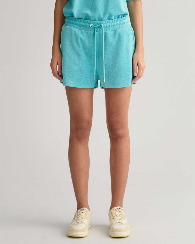 Gant Terry Cloth Women's Shorts Tropic Blue | GAOCQ-8192