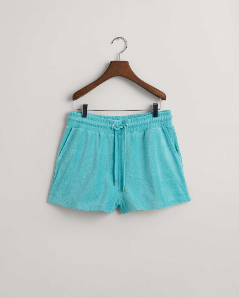 Gant Terry Cloth Women's Shorts Tropic Blue | GAOCQ-8192