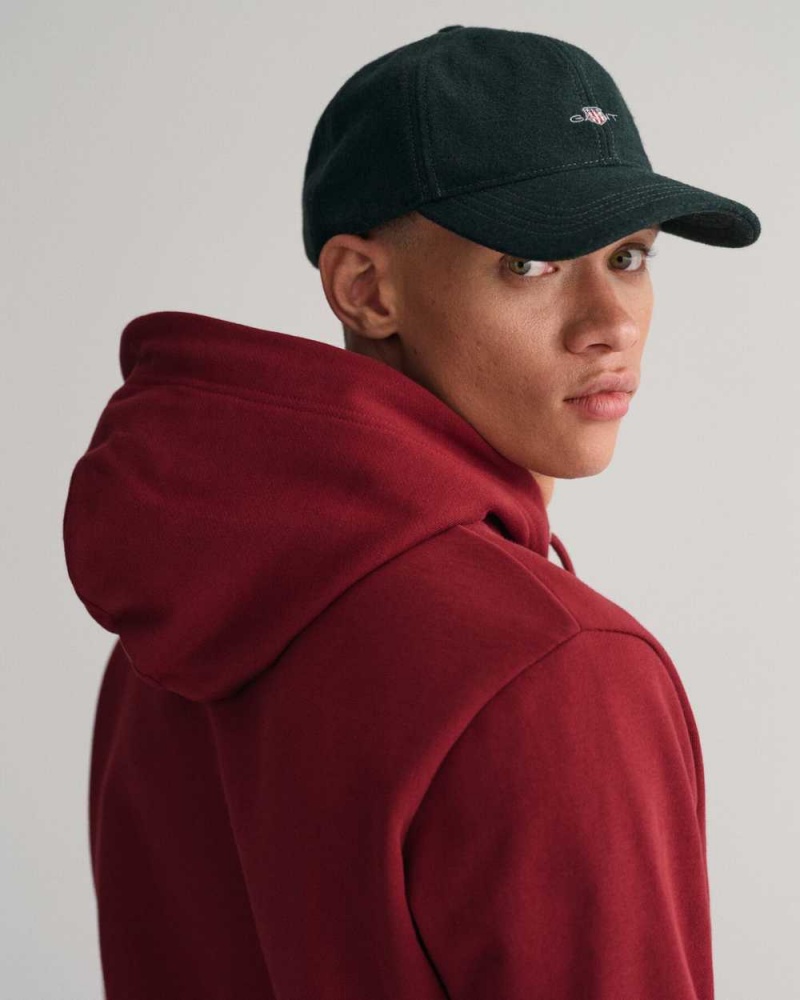 Gant Tonal Archive Shield Men's Hoodie Plumped Red | YNTOP-1829