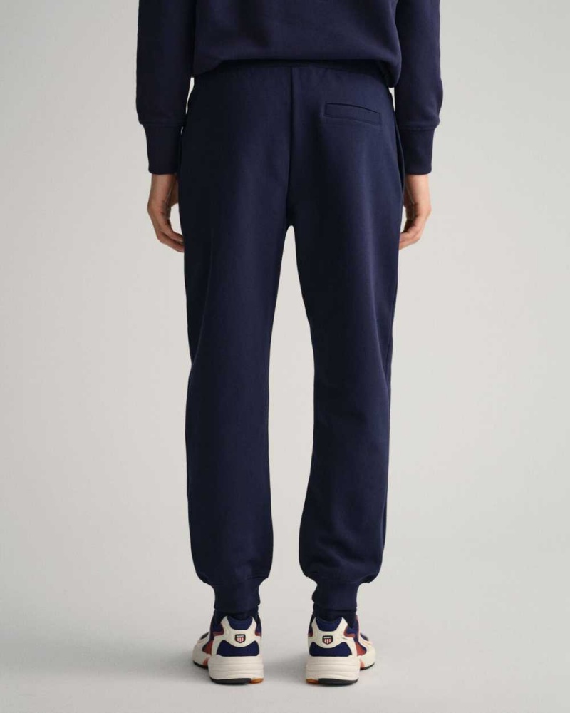 Gant Tonal Archive Shield Men's Sweatpants Evening Blue | TEVUM-9345