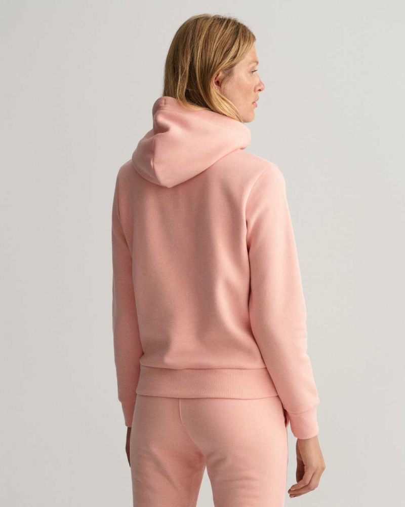 Gant Tonal Archive Shield Women's Hoodie Guava Orange | EULWG-9218