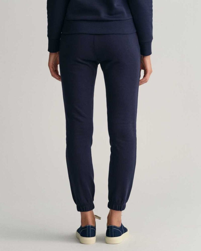 Gant Tonal Archive Shield Women's Sweatpants Evening Blue | FQSEO-5817