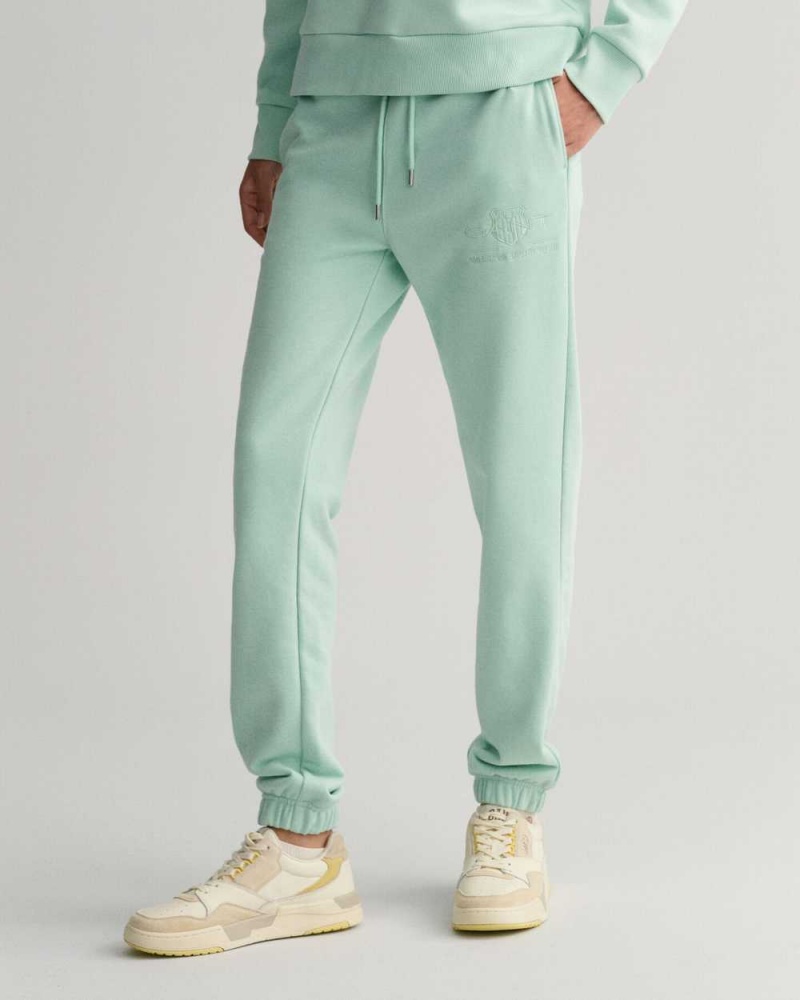 Gant Tonal Archive Shield Women's Sweatpants Minty Green | RVEOQ-2907