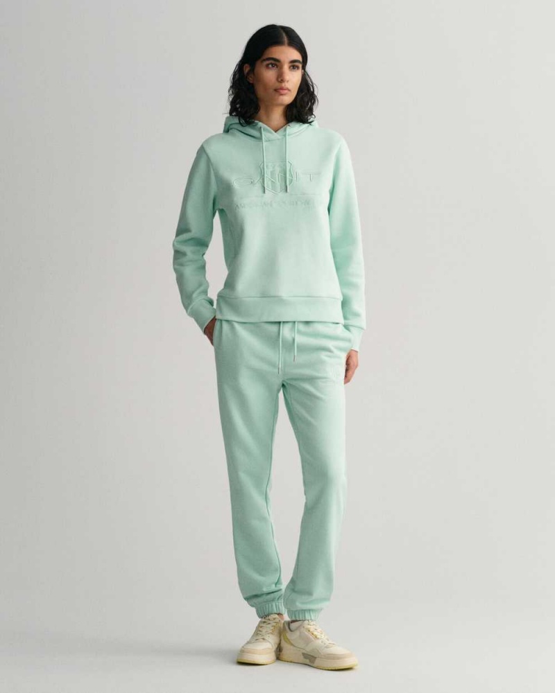 Gant Tonal Archive Shield Women's Sweatpants Minty Green | RVEOQ-2907