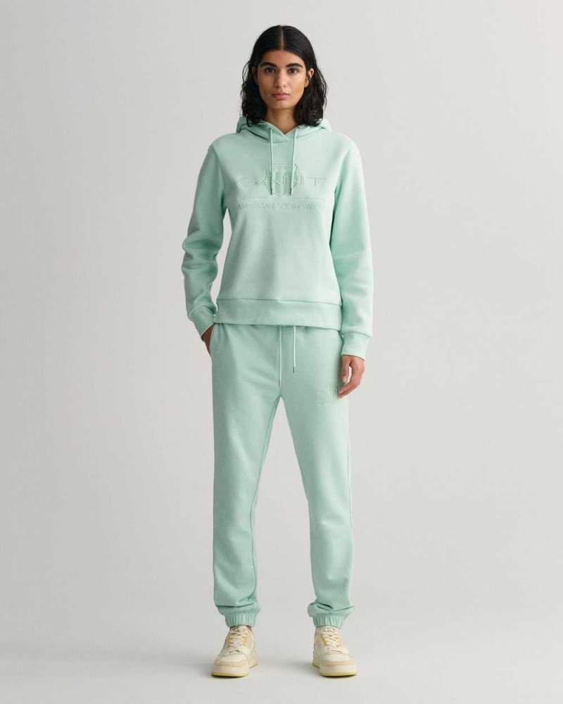 Gant Tonal Archive Shield Women\'s Sweatpants Minty Green | RVEOQ-2907