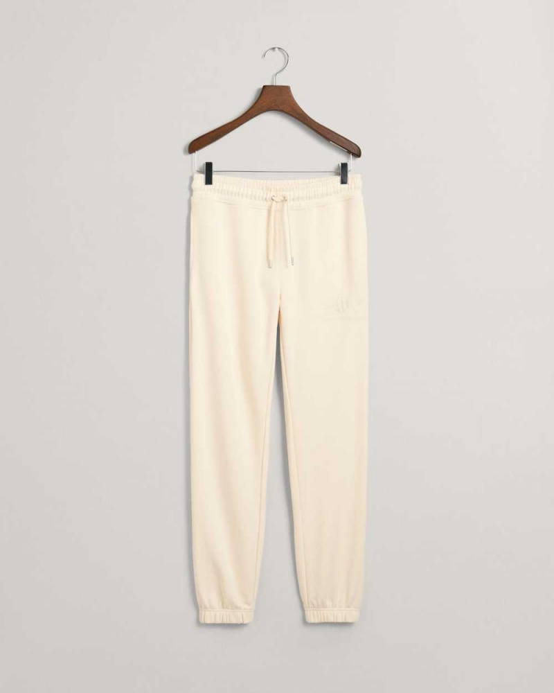 Gant Tonal Archive Shield Women's Sweatpants Linen | JLREY-4179