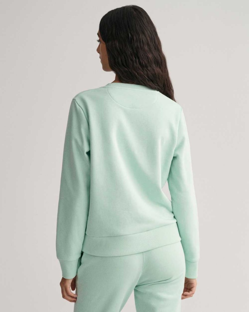 Gant Tonal Archive Shield Women's Sweatshirts Minty Green | MSFRC-1509