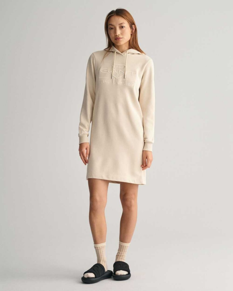 Gant Tonal Shield Women\'s Dress Beige | VRDCX-6129